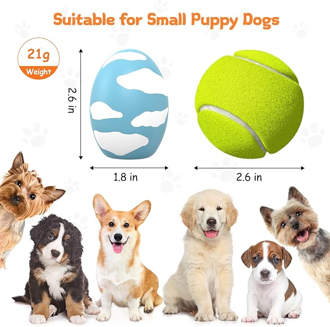 Squeaky Dog Toys, Soft Chewing Dog Balls, 9 Pcs Interactive Squeak Fetch Playing Pet Toy, Durable Bouncing Toys to Keep Them Busy, 2.6" Egg Ball for Puppies Small Breeds