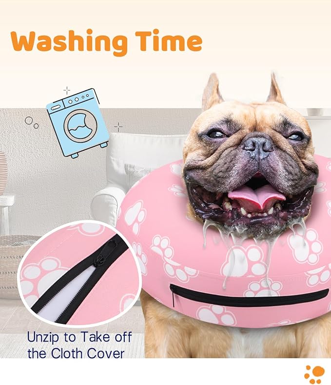 Supet Inflatable Dog Cone Collar Alternative After Surgery, Dog Neck Donut Collar Recovery E Collar for Neuter, Soft Pet Cone for Small Medium Large Dogs