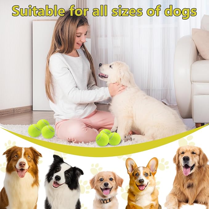 Swingers Squeaky Tennis Balls for Dogs,2.5 inch Training Tennis Balls,Exercise Ball for Pet Dog with Mesh Carry Bag Easy to Transport (Multicolor, 60 Pack)