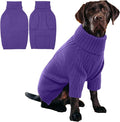 IECOii XXL Dog Sweater,Thermal Knit Big Dog Sweater with Sleeve,Pet Turtleneck Doggy Sweatshirt for Extra Large Dogs Boy Girl,Stretchy Large Dogs Cold Weather Outfit Pitbull Clothes,(Purple,XXL)