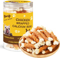 PAWUP Dog Treats Chicken Wrapped Calcium Bone, Dog Chews for Small Dogs, Natural Teeth Clean w/Taurine,12.5 oz