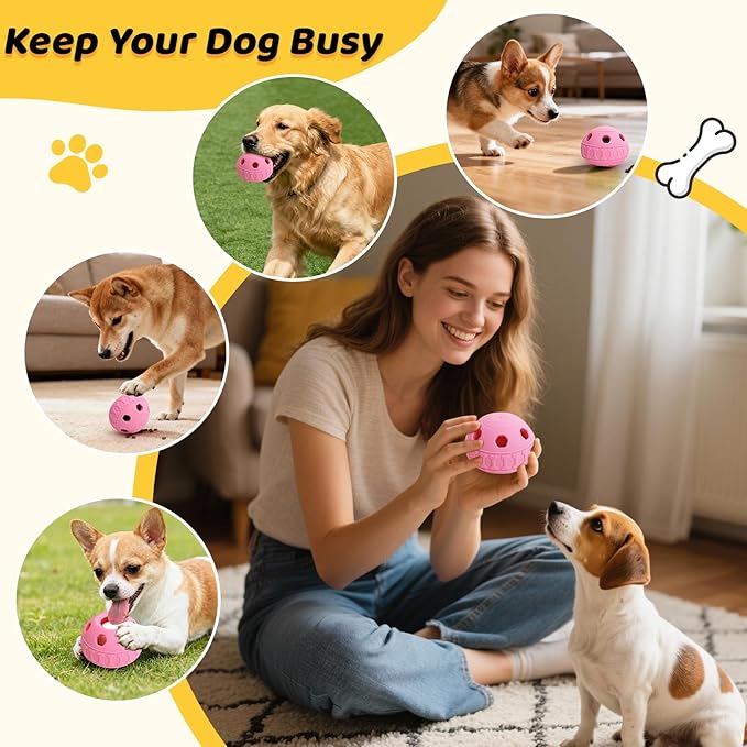 IFOYO Frozen Treat Dog Toy Ball for Small to Medium Dogs, Silicone Enrichment Dog Toys to Keep Them Busy, Reduce Anxiety, Puzzle Treat Dispensing Dogs Toys for Slow Food Training, Easy to Clean