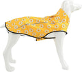 Mile High Life Dog Raincoat, Adjustable Waterproof Reflective Rain Jacket for Small Medium Large Dogs, Lightweight Breathable Pet Rain Coat with Leash Hole(Yellow Sun,XXS Chest 16-19")