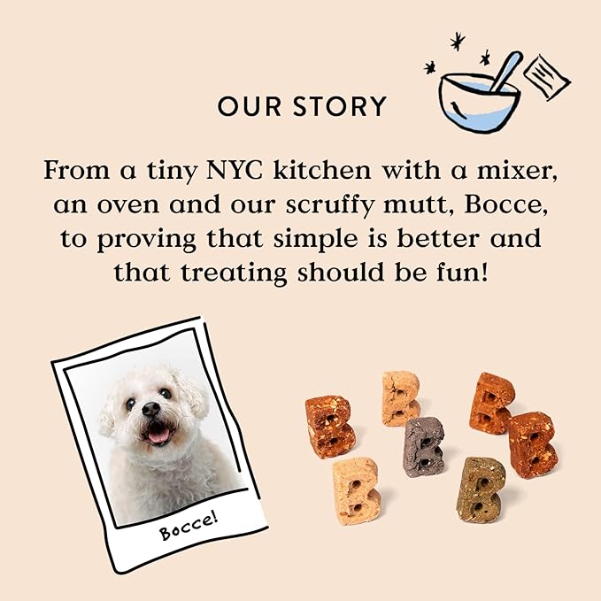 Bocce's Bakery Dailies Super Shield Dog Treats for Immune Support, Wheat-Free Dog Treats, Made with Real Ingredients, Baked in The USA, All-Natural Soft & Chewy, Peanut Butter & Apple, 6 oz