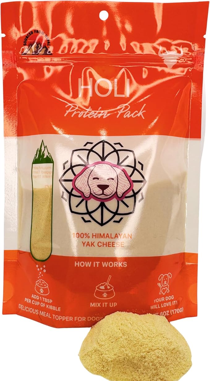 HOLI Dehydrated Himalayan Yak Cheese Dog Food Topper - All Natural Dog Food Flavor Enhancer - 6oz