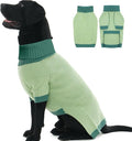 XXL Dog Sweater, Warm Winter Sweaters with Leash Hole for Big Dogs Girl Boy, Pet Halloween Christmas Sweater, Fleece Doggy Holiday Costumes for Pitbulls, Boxer, Labrador, Green 2XL