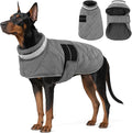 Dog Winter Coat Warm Padded Puppy Jacket Windproof Water Resistant Clothes for Small Medium Large Pets Christmas Sweater Outfit Vest(Grey, 2XL)