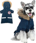 PINA Small Dog Coats - Waterproof, Warm Winter Jacket with Faux Fur Hood, Reflective, Flannel Lined, Windproof, Pocket