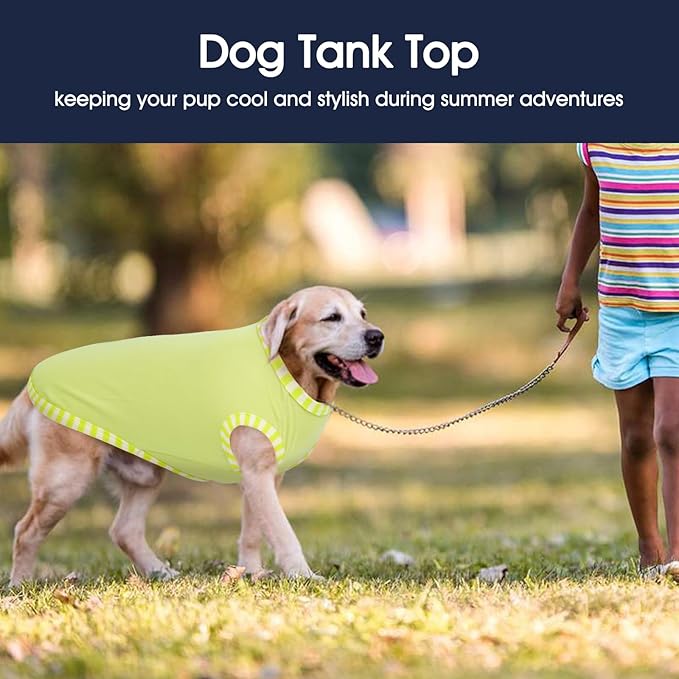 IECOii 2 Pack Dog Shirt for Large Dogs | Pullover T-Shirts, Sun Protection in Outdoor, Sleeveless Tank Top for Large Breeds, Pink+Green, 3XL