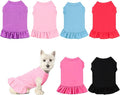 6 Pieces Dog Dresses Shirt Skirt Sleeveless Dress Breathable Pet Shirts with Ruffles Puppy Sundress Outfits for Dogs and Cats (S Size)