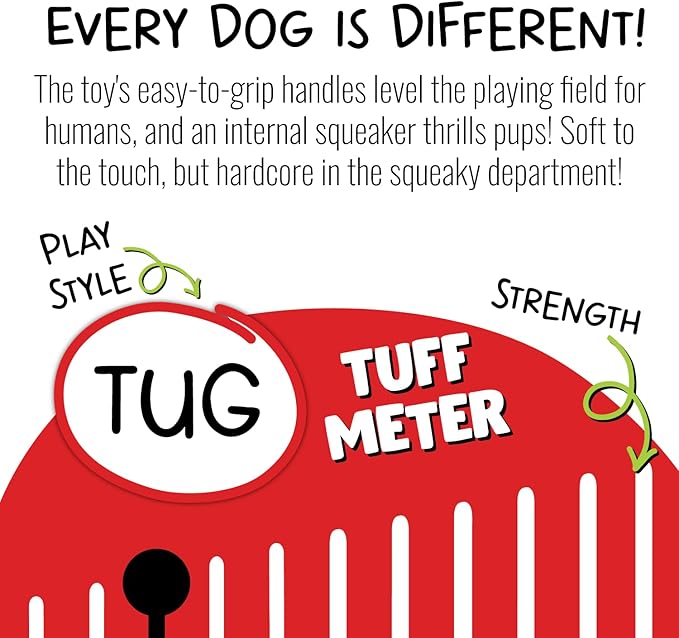 Jolly Pets Jolly Tug-a-Mal Cow Tug/Squeak Toy, Large
