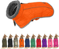 Fragralley Dog Coat Large, Waterproof Dog Jacket with Warm Fleece Lining, Adjustable Reflective Dogs Winter Coat, Turtleneck Pet Coats for Cold Weather (Orange L)