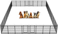 Square Steel Pipe Dog Fence Outdoor 32 Piece Panels 40" Height Anti-Rust Heavy Duty Dog Playpen with Doors Portable for Yard RV Camping, Total 71FT, 406 Sq.ft, Snowy Black
