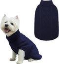 Mihachi Turtleneck Dog Sweater - Winter Coat Apparel Classic Cable Knit Clothes with Leash Hole for Cold Weather, Ideal Gift for Pet in New Year