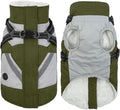 IECOii Warm Small Dog Coat Harness with D Ring -Green,Small- Zip Small Dog Jacket Winter Reflective, Fleece Lined Dog Snowsuit Snow Jacket,Pet Clothes for Small Dogs Yorkshire Terrier Bichon Shih Tzu