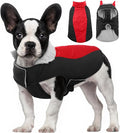 Warm Dog Coat,Waterproof Jacket in Winter Adjustable and Reversible Doggy Fleece Outfit,Thick Clothes with Foldable Collar for Puppy in Cold Days,XS Red
