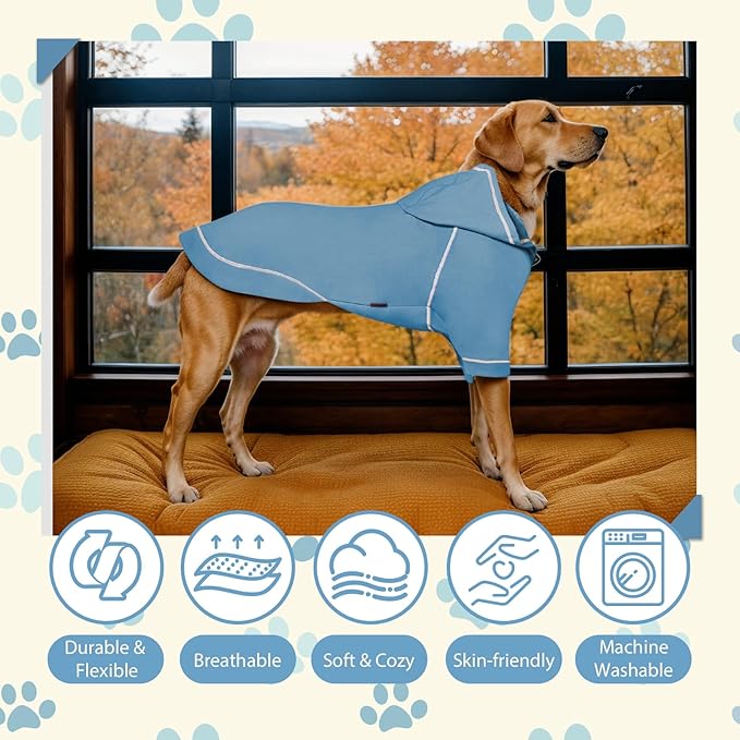 Basic Dog Hoodie Sweatshirts, Pet Clothes Hoodies Sweater with Hat and Leash Hole, Soft Cotton Outfit Coat for Small Medium Large Dogs(X-Large)