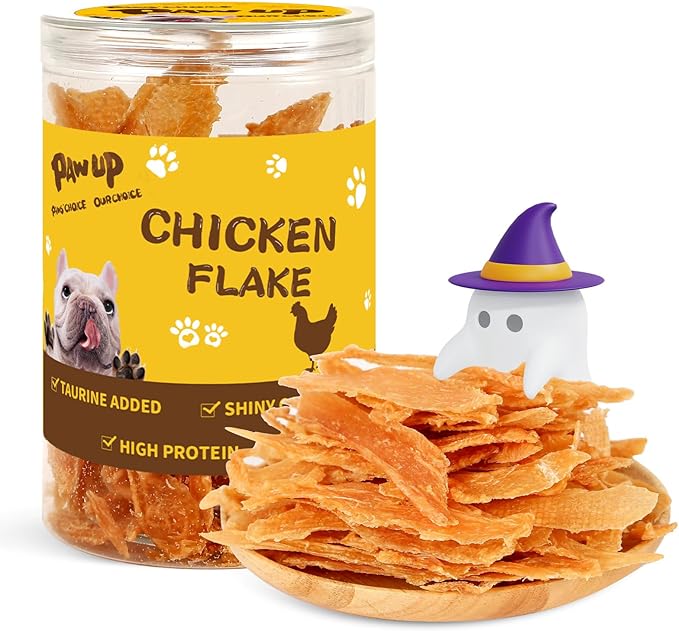 PAWUP Chicken Jerky Crisp Flakes for Dog Treats, 1% Taurine Added, 6oz (170g), Chip Jerky, High Protein Chicken Dog Training Rewards, Rawhide-Free, Gluten-Free