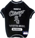 MLB Chicago White SOX Dog T-Shirt, Small. - Licensed Shirt for Pets Team Colored with Team Logos. - Premium Stretchable Materials for The Comfort of Your Dog & cat.