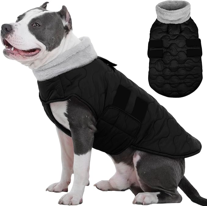 Kuoser XL Heavy Duty Dog Coat | -15°C Windproof Jacket for Husky - Anti-Chafe Fleece Neck