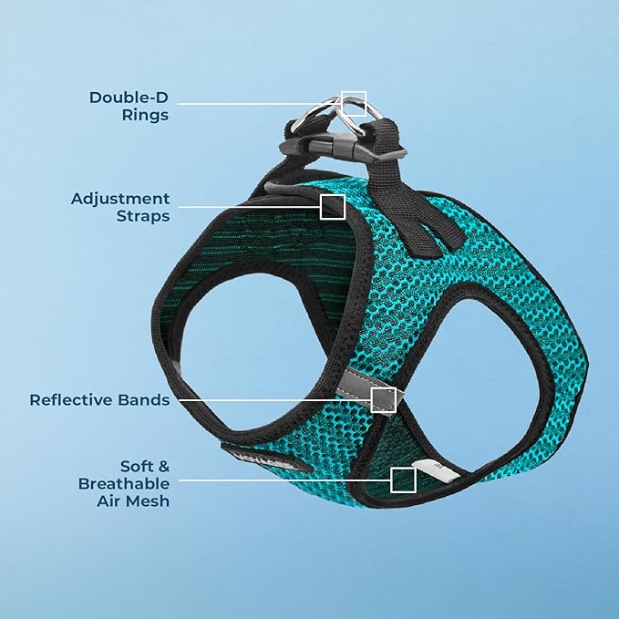 Best Pet Supplies Voyager Step-in Air Harness - All Weather Mesh, Reflective, No Pull Harness for Dogs, Cats - Secure with Hook & Loop Fastener, Buckle, Double D-Rings - Tone, S
