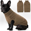 Dog Sweaters for Small Dogs Male Female Pet Knitwear Classic Puppy Warm Pullover Turtleneck Cold Weather Clothes for Yorkie(Brown, S)