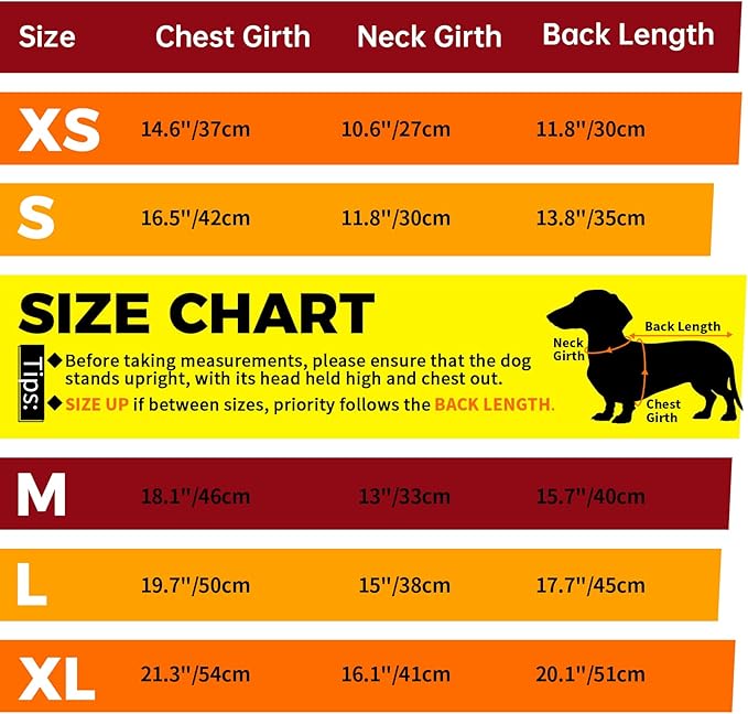 Lelepet Dachshund Coat Warm Dog Winter Coat Waterproof Dog Jacket with Fleece Lining, Reflective Outdoor Dachshund Snowsuit with Leash Hole Adjustable Neckline,Coats for Small Medium Dogs,Red, L