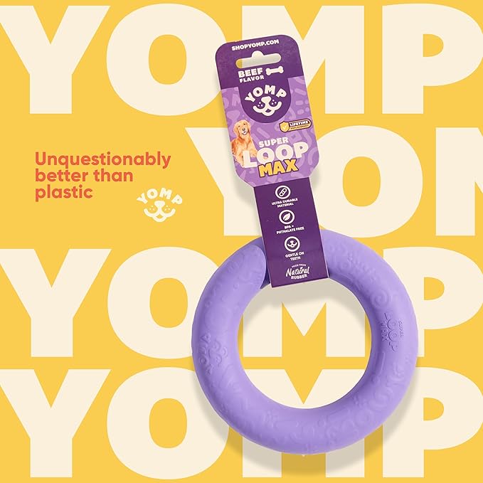 Yomp SuperLoop Max Dog Chew Ring – Durable, Dishwasher Safe, for Active Play, Tug, Fetch & Chew