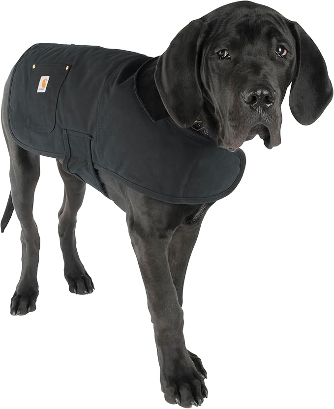 Carhartt Firm Duck Insulated Dog Chore Coat, Durable Weather Resistant Coat for Cold and Windy Conditions, Contains PFAS (Black), Small