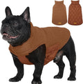 Kuoser Reversible Dog Coat – Warm Fleece & Quilted Waterproof Dog Jacket, Double-Sided Cold Weather Dogs Winter Coat with Harness Hole, Windproof Pet Snow Vest for Small Medium Large Dogs, Brown M