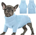 Queenmore Dog Sweater, Puppy Sweater for Small Dogs,Warm Winter Fall Dog Sweaters for Dog Girls Boys, Solid Turtleneck Knit Sweater for Large Medium Dogs,Long Sleeves Christmas Dog Sweater Blue,M