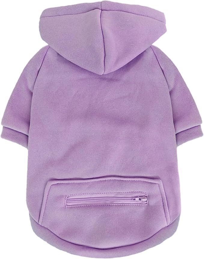 Jecikelon Pet Dog Cold Weather Coat with Pocket Winter Dog Hoodie Warm Puppy Clothes for Small Dogs Chihuahua Clothing (Purple, X-Large)