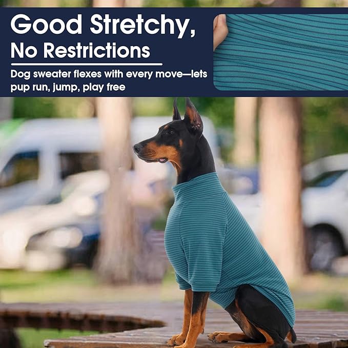 IECOii 2 Pack XXXL Dog Fleece Sweater for Extra Large Dogs, Warm Dog Turtleneck with Stretch for Doberman Sweater, Fall Winter Pullover Dogs Sweatshirt with Sleeve, Outdoor Sweaters for Walking, 3XL