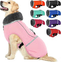 QBLEEV Warm Dog Coat: Reflective Dog Jacket, Waterproof Winter Coat with Turtleneck, Thick Fleece Snowsuit, Christmas Pet Vest for Small to Large Dogs (XL)