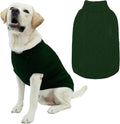 Mihachi Turtleneck Dog Sweater - Winter Coat Apparel Classic Cable Knit Clothes with Leash Hole for Cold Weather, Ideal Gift for Pet in New Year Army Green Medium