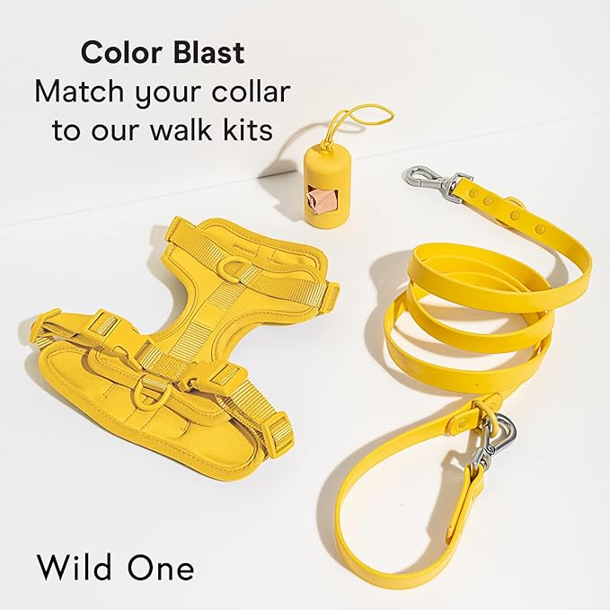 Wild One Dog Collar, Easy-Clean, All Weather Flex-Poly Strap with Metal, Durable, Dirt and Odor Resistant (Butter, M)