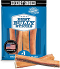 Best Bully Sticks Hickory Smoked Jumbo 6 Inch Bully Sticks - 4 Count (Pack of 1) - Natural, Smoky, Grain and Odor-Free, No Additives