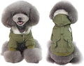 Warm Dog Hooded Trench Coat Windproof Parka Jacket for Cold Weather (S, Green)