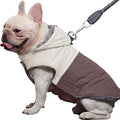 Detachable Hooded Dog Coat with Harness for Medium Dogs,Super Warm Fleece Puppy Jacket for Cold Winter Doggie Coats,Brown L