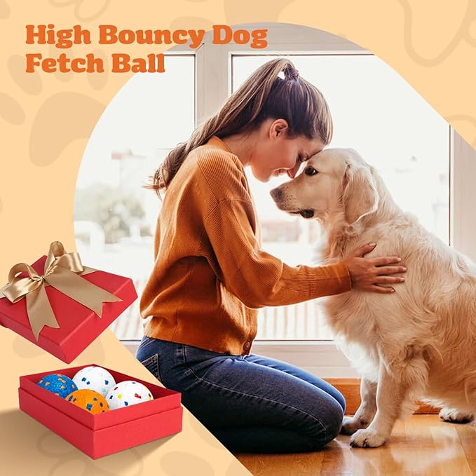 Nobleza Dog Ball Toy Tennis Bouncying Training Balls， Aggressive Chewer Teething Durable Floating Dog Tennis Balls， Interactive Pet Popcorn Ball for Medium Small Pet Puppy， 8 PCS