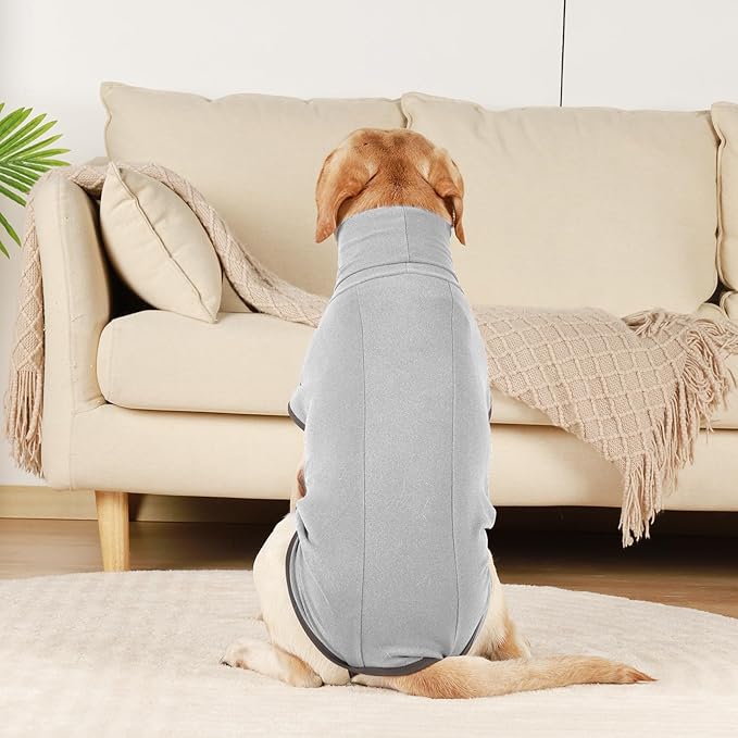 ROZKITCH Dog Winter Coat Soft Pullover Pajamas, Pet Windproof Warm Cold Weather Jacket Vest Cozy Jumpsuit Apparel Outfit Clothes for Walking Sleep Grey XS