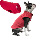 Gooby Fleece Vest Dog Sweater - Red, Small - Warm Pullover Fleece Dog Jacket with O-Ring Leash for Small to Medium Dogs