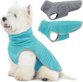 ROZKITCH Reversible Fleece Jacket for Dogs Super Warm Fleece Sherpa Sweater with Embroidery, Adjustable Double-Sided Plush Sweatshirt for Medium Giant Breeds Bluegreen L