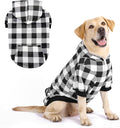 KOOLTAIL Plaid Dog Hoodie Pet Clothes Sweater with Hat and Pocket for Small Medium Large Size Dogs, Soft Winter Warm Dog Cold Weather Coat, Fleece Fall Dog Hooded Sweatshirt for Puppy Cats, White L