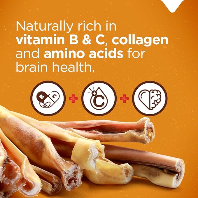 Natural Farm Bully Cheek Stick, 10-12 Inch (6-Pack)- Best Bully Stick Alternative, 100% Natural Beef Cheeks for Dogs- High Protein, Cleans Teeth Treats, Long Lasting Beef Chews for All Dog Sizes