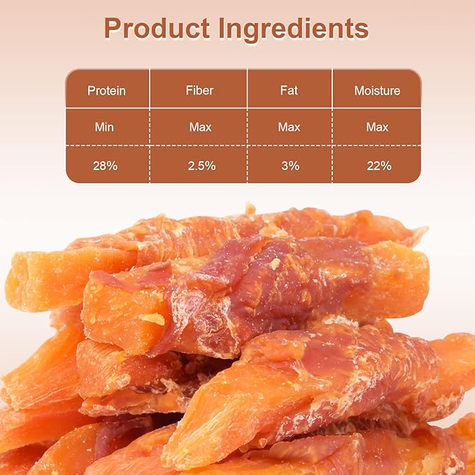 Chicken Wrapped Sweet Potato Dog Treats, Puppy Training Snacks, Rawhide Free 2lb