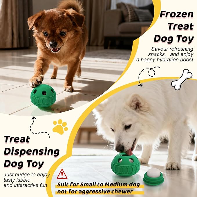 IFOYO Frozen Treat Dog Toy Ball for Small to Medium Dogs, Silicone Enrichment Dog Toys to Keep Them Busy, Reduce Anxiety, Puzzle Treat Dispensing Dogs Toys for Slow Food Training, Easy to Clean