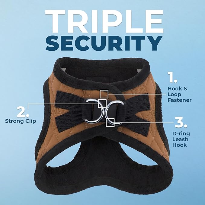 Best Pet Supplies - All Weather Mesh / Plush, Reflective, No Pull Harness for Small, Medium Dogs, Cats - Secure with Hook & Loop Fastener, Buckle, Double D-Rings - Beige Plush, S