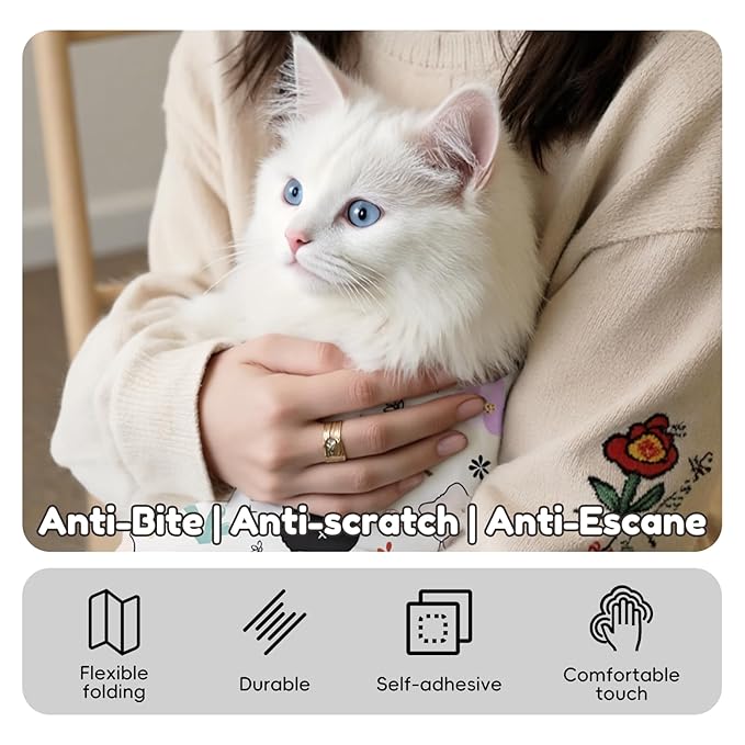27.6"Cat Grooming Wrap (for nail trimming and veterinary care) - Large-Scale Anti-Escape Cat Containment Device- Multifunctional pet grooming essential, (C3 Suitable for 15 lbs)