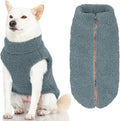 Gooby Sherpa Vest Dog Sweater - Stone Blue, Small - Warm Fuzzy Fleece Step in Dog Jacket Without Ring Leash for Small to Medium Dogs